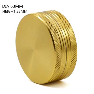 China CNC Aluminum 2 Parts Best Selling Diameter 63MM Amazon Weed Accessories Aluminum Tobacco Smoking Grinder for sale