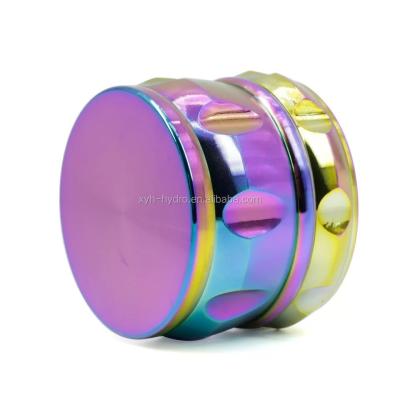 China Iceblue ZINC ALLOY Color 4 Layers Special Diamond Shape Chamfer Side Concave Grid Cover Zinc Alloy Weed Grinder for sale