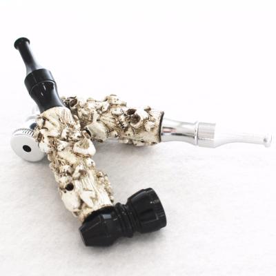 China resin & GOOD SKULL STRETCH SMOKING PIPE RESIN Aluminum TOBACCO PIPE and ALUMINUM SMOKING PIPE 11.5CM MORE HEALTH COMFORTABLE SILVER BLACK for sale