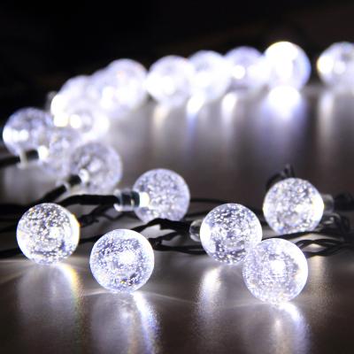 China Outdoor Solar String Lights 50M/500LED 8-Function LED Bubble Ball String Lights Holiday Decoration Garden Lights for sale