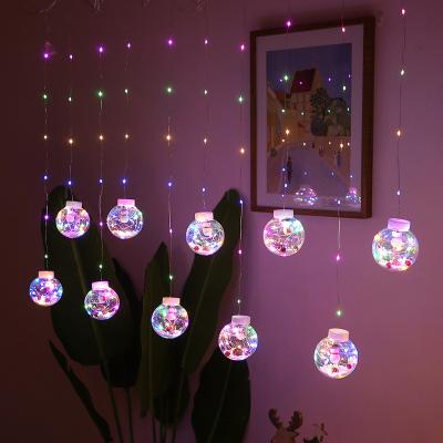 China 10 Light Balls 2021 Indoor LED Wishing Ball Curtain Light Christmas Decoration Flashing Light for sale