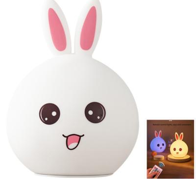 China Modern Creative Rabbit Silicone Led Night Light Sleep Touch Sensor Light Children's Toy Christmas Birthday Gift for sale