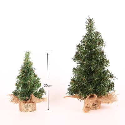 China Hot-selling Green Artificial Christmas Tree Table Window 20cm PVC Decoration Mini Christmas Tree Desktop Ornaments for sale