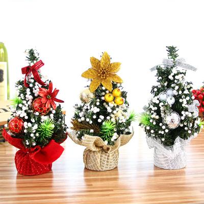 China Hot-selling Eco-friendly 20cm Mini Christmas Tree PVC Artificial Tree Window Decoration Desktop Ornaments for sale