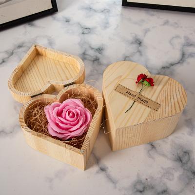 China Valentine Soap Flower with Wooden Gift Box Creative Artificial Rose Gift for Valentine's Day Mother's Day for sale