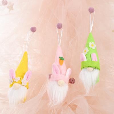 China Colorful Holiday Fun Easter Party Plush Bunny Decoration Bunny Doll Pendant Hanging Decorative Props for sale