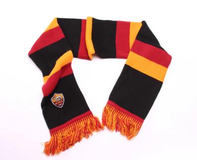 China Fashion Jacquard Eco-friendly Fan Scarf Custom Winter Cashmere Knit Football Scarf for sale