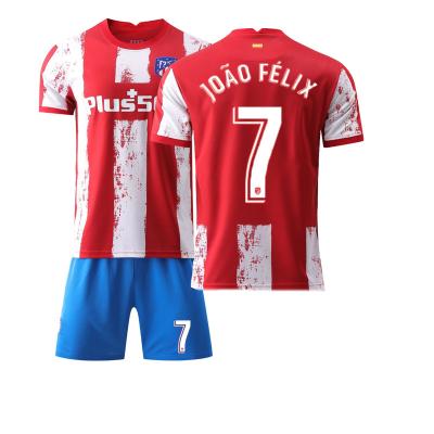 China Sets Atletico Madrid Jersey 2122 Season Home Adult No. 7 Felix New. 9 Suárez Short Sleeve Football Shirts for sale