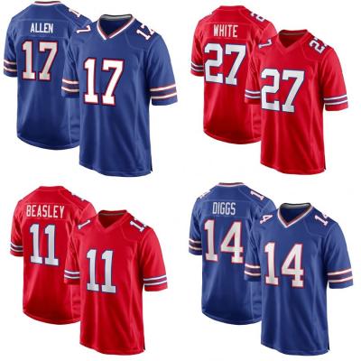 China Breathable Bill s Team Uniform Royal #17 Josh Allen 14 Diggs 27 American Football Buffalo City Stitched Wholesale White Tank Men for sale