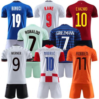 China Sets Wholesale Custom 100% Polyester Soccer Jerseys Kits Cheap Mens Soccer Team Uniform Set With Logo Soccer Jersey Final Team for sale