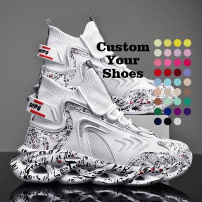 China Wholesale Basketball Shoes In Stock Brand Men's Sneakers Breathable High Top Sports Trainers Outdoor Sports Sneakers Sports Sneakers for sale