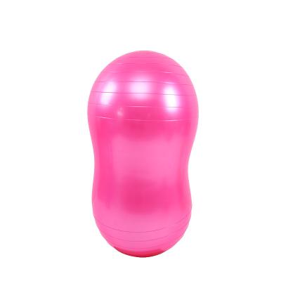 China Custom Made Eco-friendly Inflatable Fitness Ball Gym Shine PVC Black Anti Yoga Ballon Pelota De Swiss Peanut Pilates Yoga for sale