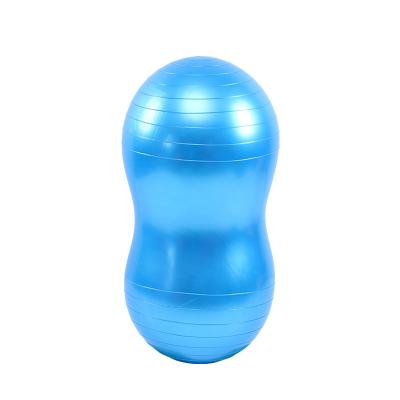 China 2022 Custom Printed Anti Burst Gym Peanut Yoga Ball Massage Exercise Eco-friendly PVC for sale