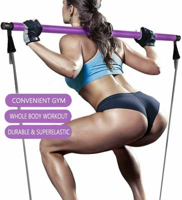 China Portable Gym Equipment Pilates Bar Pilates Stick With Resistance Bands for sale