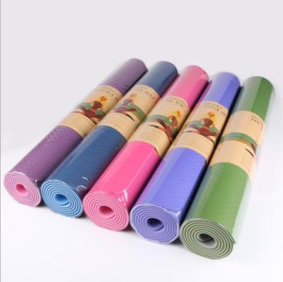 China Tape Yoga Mat Waterproof Pink 6mm Tape Mat Purple Black With Custom Logo for sale