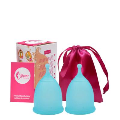 China J004 Reusable Ready To Ship Reusable 100% Medical Silicone Menstrual Period Cup Organic Copa Menstrual Cup Set for sale