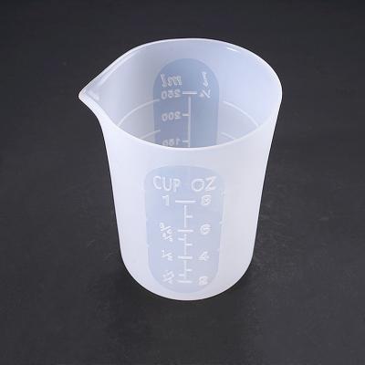 China M044 Viable 250ml Casting Ingot Molds Reusable Silicone Measuring Cup Scale Accurate Resin Mixing Cups For Epoxy Resin for sale