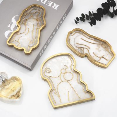 China M029 Home Appliance Woman Tray Resin Dish Plate Mold girls text line resin silicone trays molds with edges for sale