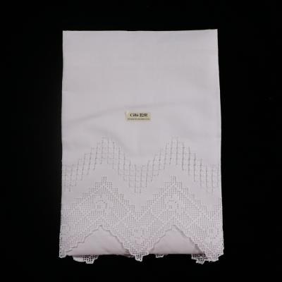 China TL011-L Ramie Cotton Drawnwork Scale Day Face Towel Washable White Hand Towel for sale