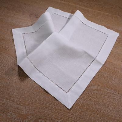 China N002-20 CLASSIC White 55% Cotton Scale Day Table Linen Napkins 45% Hem To Stitch Cloth Linen Napkins for sale