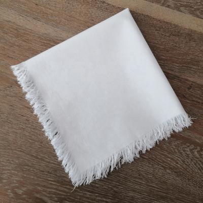 China Washable / Reusable Fringe Lace Edge Blanket Cotton Linen Towels 45cm x 45cm Customized in Different Colors for sale