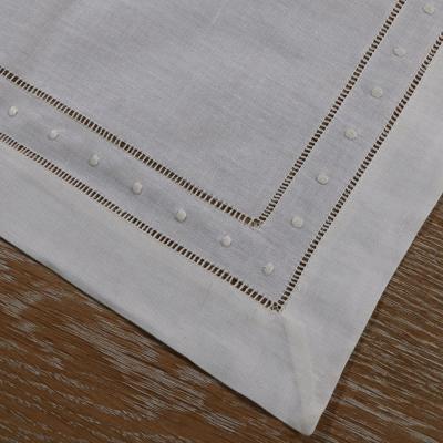 China TC001 CLASSIQUE: Handmade Table Linen Beige/Ecru Jour with Swiss Dots Embroidery Table Cloth for sale