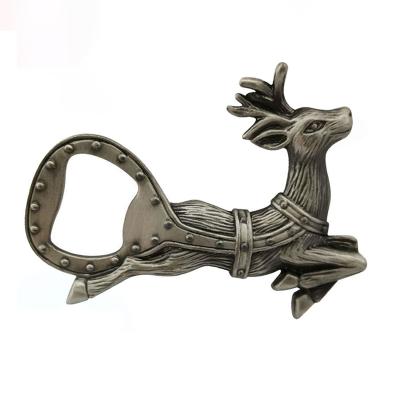 China Personality And Contemporary Milu Deer Shape Metal Zinc Alloy Originality Bottle Opener And Contracted Can Opener Zamac Beer Bottle Opener for sale