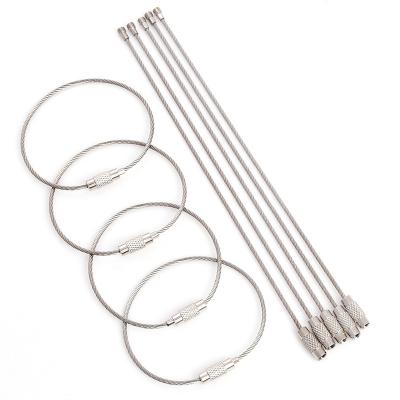 China Outdoor Ornament or Furnishing Items (Item 10 Pack) Many Functional Backpack Hit Stainless Steel Key Ring EDC Steel Wire Rope Chain Buckle Hard Ring for sale