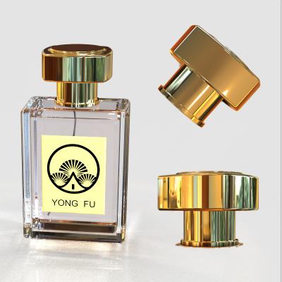 China Non Spill Square Zinc Alloy Metal Crown High Grade Lace Perfume Bottle Cap for sale