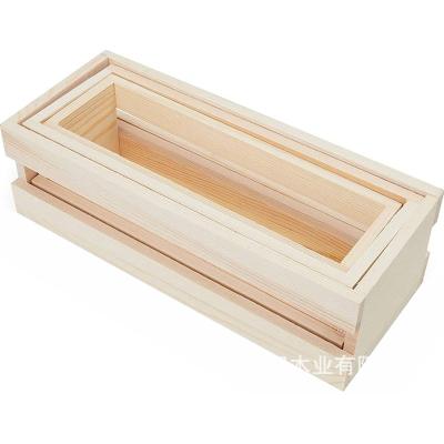 China Decorative Laddawan Wood Biodegradable Nesting Storage Crates for sale