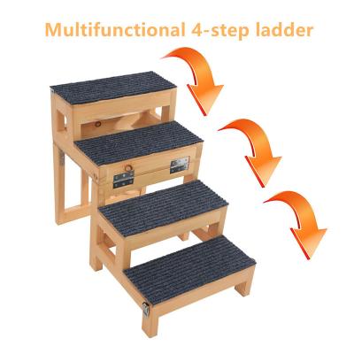 China Sustainable Foldable Wooden Pet Ramp Dog Ramp for Reaching High Bed and Couch, Durable Pet Ladder in Stock for sale