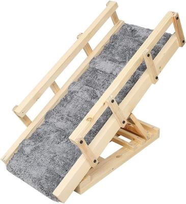 China Factory Sales Sustainable Dog Ramp With Steps And Rails Fold Up Easily Stored Dog Stairs 4 Sizes Great For Elderly Disabled Pet Ramp for sale