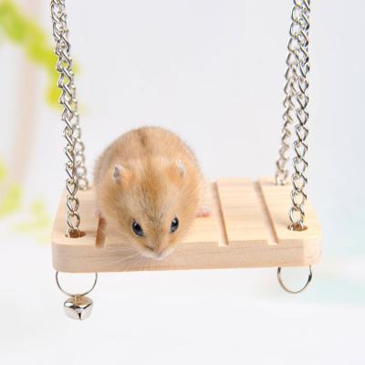 China Gerbil Parrot Toy For Pet Wooden Hanging Sustainable Swing for sale