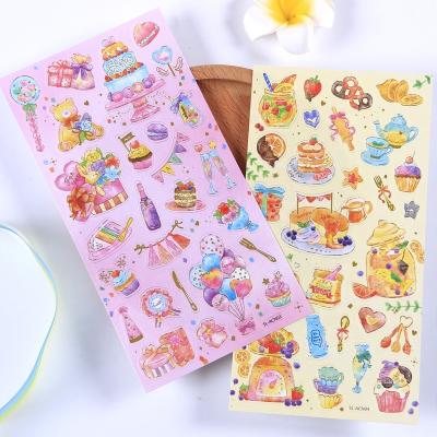 China Custom Stationery Gold Foil SHANLE Sticker Washi Design Diary Stickers Decorative Original Sticker Decoration PVC Sticker For Kids Vinyl Decal for sale