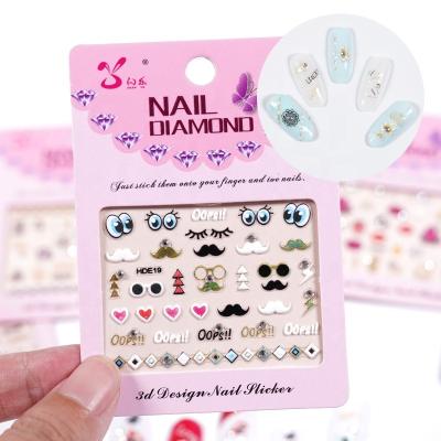 China High Quality Wholesale High Quality Fun Cute Nail Sticker Nail Sticker Nail Sticker 3D Gold Foil Decoration SHANLE Custom Look Art Sticker 32 Designs for sale