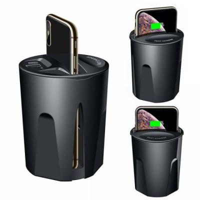 China 10W Multifunctional Multi-function Wireless Phone USB Car Holder Wireless Cup Charging Cup Charger for sale