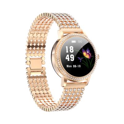 China Stainless Steel Luxury Women Smartwatch LW20 Touch Screen Lady Smart Watch With Diamond Strap for sale