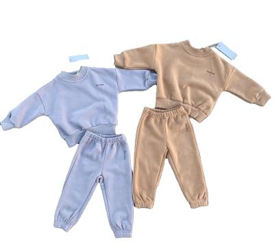 China Fall Breathable Autumn Winter Baby Matching Sweater Long Sleeve Boutique Clothing Set Baby Hoodie Set for sale