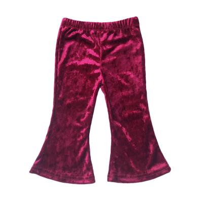 China Vintage Hippie Baby Girls Velvet Viable Brown Pants Bell Bottom Pants Flare Trousers for sale