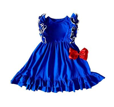 China Breathable Custom Girls Back To School Dress Kindergarten Floating Sleeve Dress for sale