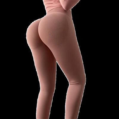 China Breathable warm women stretch compression to relieve crack gaiters! crack! Yoga Seamless Butt Lift Fitness GYM High Waist Solid Workout Pants for sale