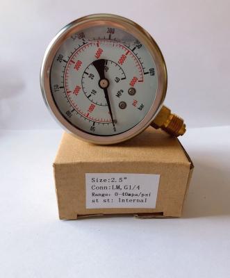 China 304# Stainless Steel Hydraulic Jack Oil Differential Air Pressure Gauge Low mbar for sale