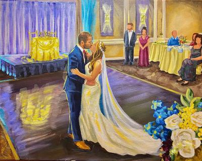 China Realistic Custom Wedding Gift Portrait Painting Custom Wedding Portrait Oil Painting from Photo for sale