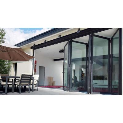 China Heat Insulation Good Quality German Standard Alufront Folding Glass Door For Patio for sale