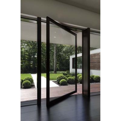 China China Black Modern Frameless Entry Pivot Glass Door for sale