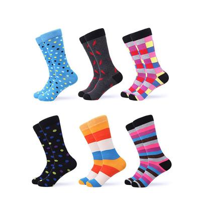 China Factory Custom Color Dot Stripe Cotton Breathable Women Man Adult Colorful Socks for sale