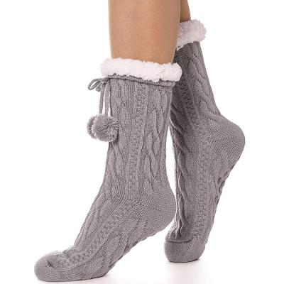 China Women Anti Slip Slipper Knocks With Handle Fuzzy Cabin Cozy Warm Comfy Fluffy Soft Fleece Non Slip Home Gift Socks for sale