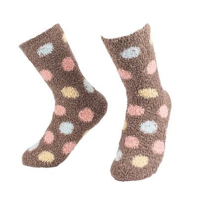 China Antibacterial Custom Warm Cozy Crew Socks Women Winter Stitch Floor Warm Soft Plush Socks for sale