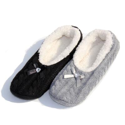 China Cushioning Winter Women Plush Velveteen Cashmere Fur Indoor Thick Warm Home Slipper Soft Anti-skid Floor Sock Shoes for sale