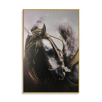 China Modern Abstract Wall Art Animal Painting 3D Relief Horse Modern Arts For Home Decoration for sale